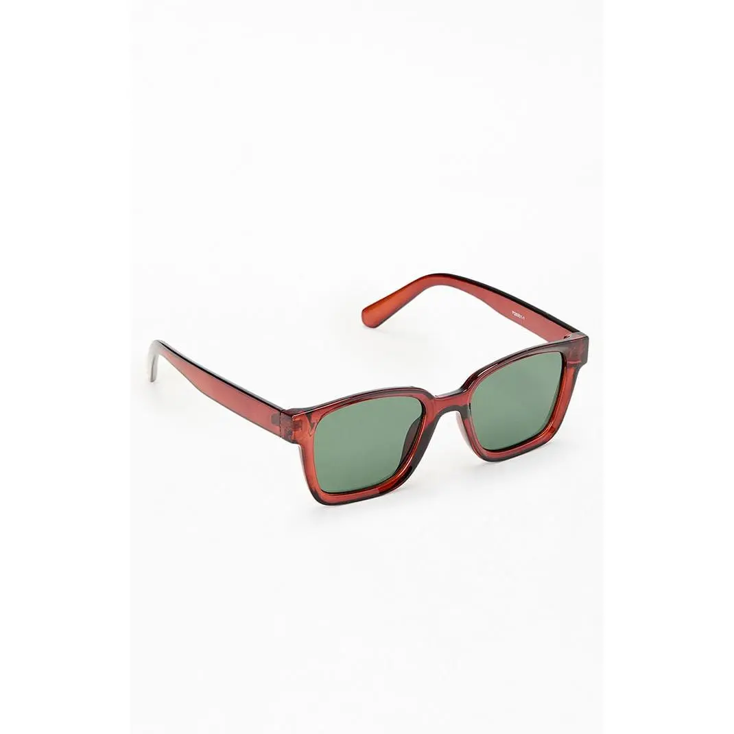 Pacsun Men's Brown Square Frame Sunglasses