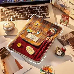 Winter Newsletter A5 Notepad Fabric Hand Ledger Retro Sticker Diy Thick Notebook High-value Loose-leaf Notes Girly Office Supplies Stationery, Planner Notebook, Creative Office Notepad
