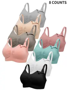 Maternity Solid Ruched Nursing Bra, Lingerie for Breastfeeding, Maternity Lingerie for Everyday Wear Maternity Solid Ruched Nursing Bra, Lingerie for Breastfeeding, Maternity Lingerie for Everyday Wear