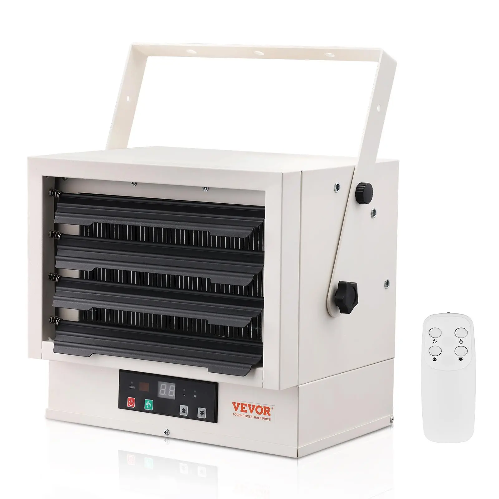 【summerfinds】VEVOR Electric Garage Heater, 7500-Watt Digital Fan-Forced Wall/Ceiling Mount Shop Heater, with Remote Control Overheat Protection, Hardwired Heater with 9-Hour Timer, Ideal for Workshop, ETL Listed
