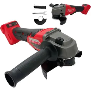 Milwaukee 20V Brushless Angle Grinder, 125mm Grinding Wheel Diameter, 10000RPM No-Load Speed, Designed for Metal Cutting, Surface Grinding, Weld Preparation, and Deburring Applications in Construction, Automotive Repair, and Metal Fabrication