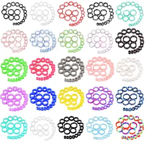 200Pcs Silicone O-Rings for Piercing Jewelry, Rubber Retainer Rings for Ear Gauges, Nose Rings, Belly Button Rings, Multiple Sizes & Colors Body Piercing Replacement Parts
