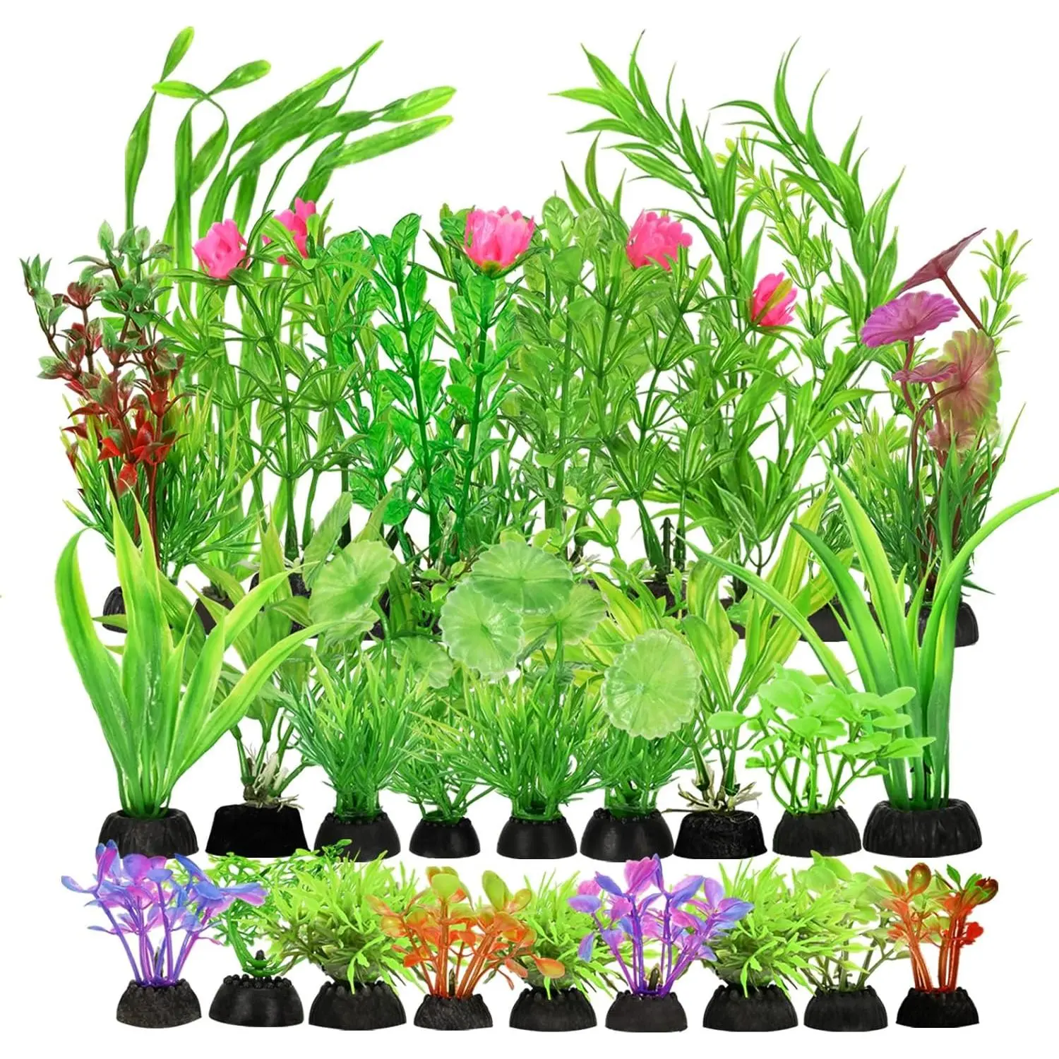30 count Aquarium , Green Fish Tank , Artificial Aquarium Fish Tant Decor , Plastic Water Grass Fish Tank Decorations