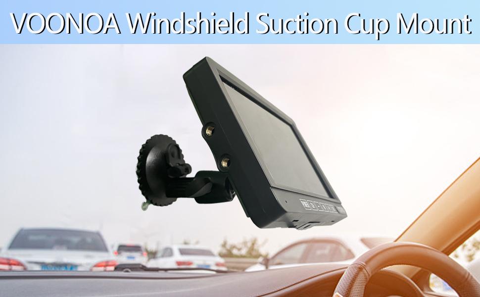 Windshield Suction Cup Bracket Mount for 7 9 10.1 10.36 Inch Monitor Display, Fix The Monitor on Windshield Dash Board, Metal-Made, Adjustable Strong Load-Bearing Mount Holder