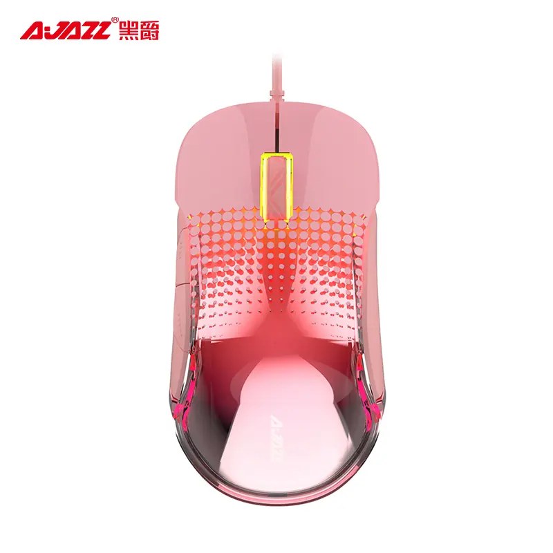 AJAZZ AJ358 Wired Gaming Mouse, PAW3325 Sensor, 10000 DPI, Gradient Design, RGB Lights, PC Accessories for PC, Laptop & Desktop, Pink/Black