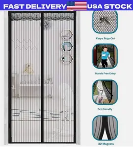 Magnetic Screen Door Retractable Mesh Net Pet Patio Hands Free Mosquito Magic