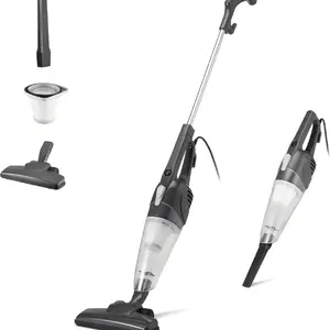Basics 2-in-1 Corded Stick Vacuum Cleaner, Converts to Handheld, Lightweight (3.9 LBS), with Washable Filter, Crevice Tools, 0.5L Dust Cup, Self-Standing, 19.7-Ft Cord, 300W, Black