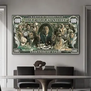 The Wolf of Wall Street Classic Movie Poster, Inspirational Artwork, Money Theme Wall Art Decor Decoration