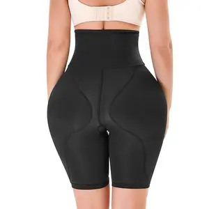 BBL Shorts Shapewear Butt Lifter Control Panties Body Shaper Fake Pad Foam Padded Hip Enhancer Female Shapewear Hourglass Body Highwaist Girdle Tummy Tuck Garment Waistband Womenswear Compression Basic Beige Minimalist
