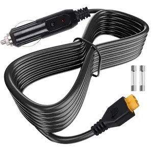 12V 24V  Charger ,Replacement for Ecoflow Delta River Series, Bluetti EB55  757 767 and More XT60 Connector Solar Power Station Portable DC Adapter (with 2 x Fuse)
