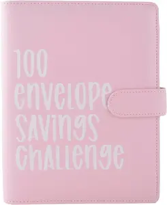 100 Envelope Challenge Binder, Budget Planner with Cash Envelopes, Save $5,050 Easily, Money Saving Binder for Kids & Adults, Great for Kids to Save