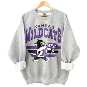 [Sale Up To 30%] + [Free Ship] Kansas State Football College Sweatshirt, Unisex Cotton Crewneck Sweatshirt For Men and women