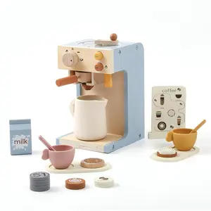 Toy Coffee Maker for babys Wooden babys Coffee Maker Playset for Toddlers Play Kitchen Accessories Gift for Girls and Boys Mothers Day Gift Summervibes
