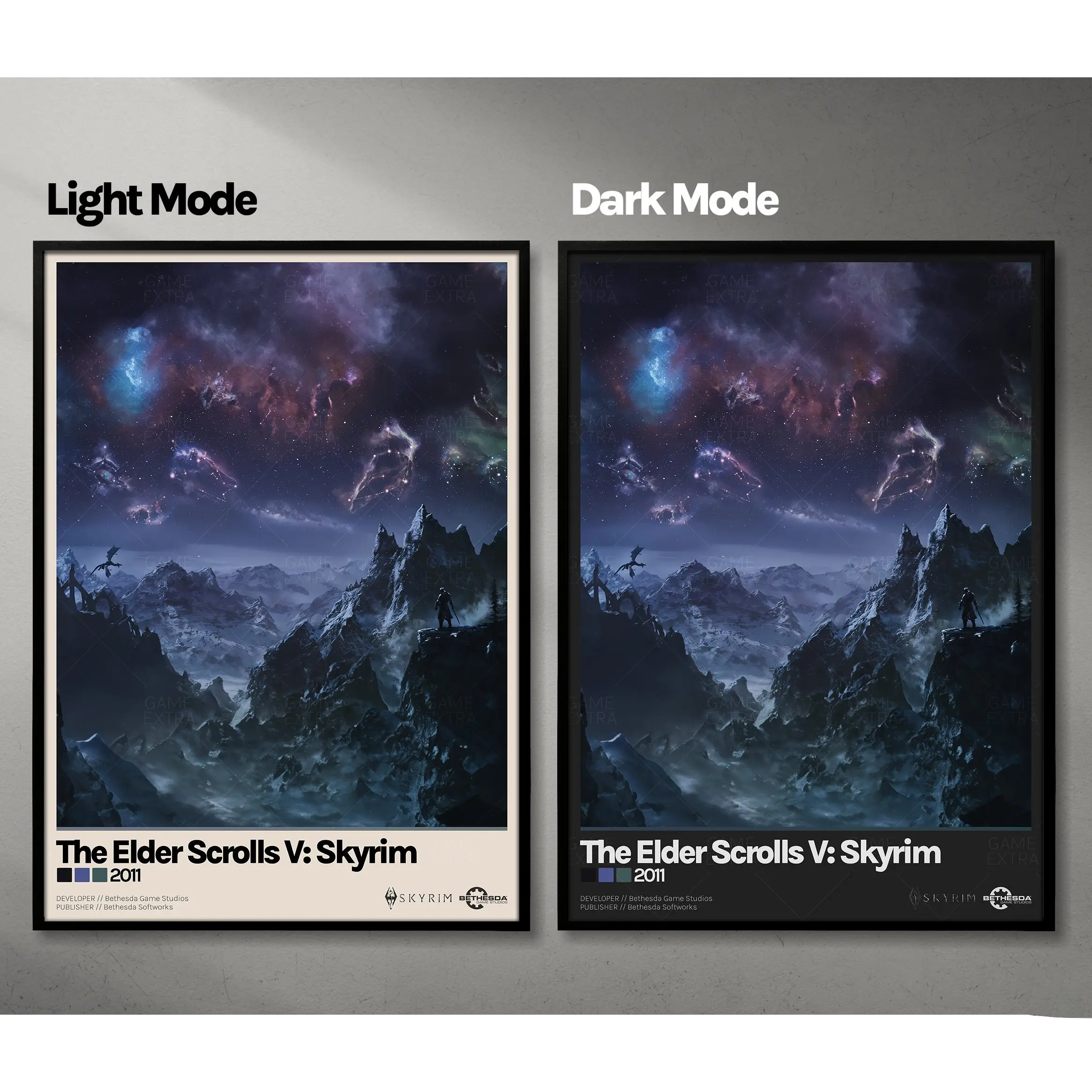Skyrim The Elder Scrolls V Video Game Poster, The Elder Scrolls Skyrim 2011 Game Posters Decor Decoration