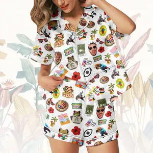 Benito Bowl Short Satin PJs Set, Benito Satin Pajamas, Baseball Short Pajama Set, Women Pajama, Game Day Homewear, Football Fan Gift