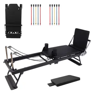 Foldable Pilates Reformer Machine for Home Use,Pilates Bed with Adjustable Springs, Compact Reformer for Studio Apartment & Gym, Ideal for Beginners to Advanced