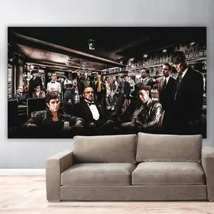 Frameless Art Poster: Painting Print Wall Art of Iconic Gangsters of All Time. Showcasing Top Mobsters Characters, Greatest Film Actors and Legends from the Movies. wall print cover art poster. Decor Room minimalist poster Box Kitchen