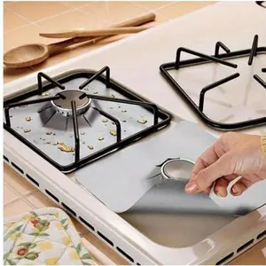 4Pcs Gas Stove Protectors Kitchen Reusable Burner Covers Mat Protector Griddle Cover Mat Cleaning Pad Liner Cover top gas stove protectors