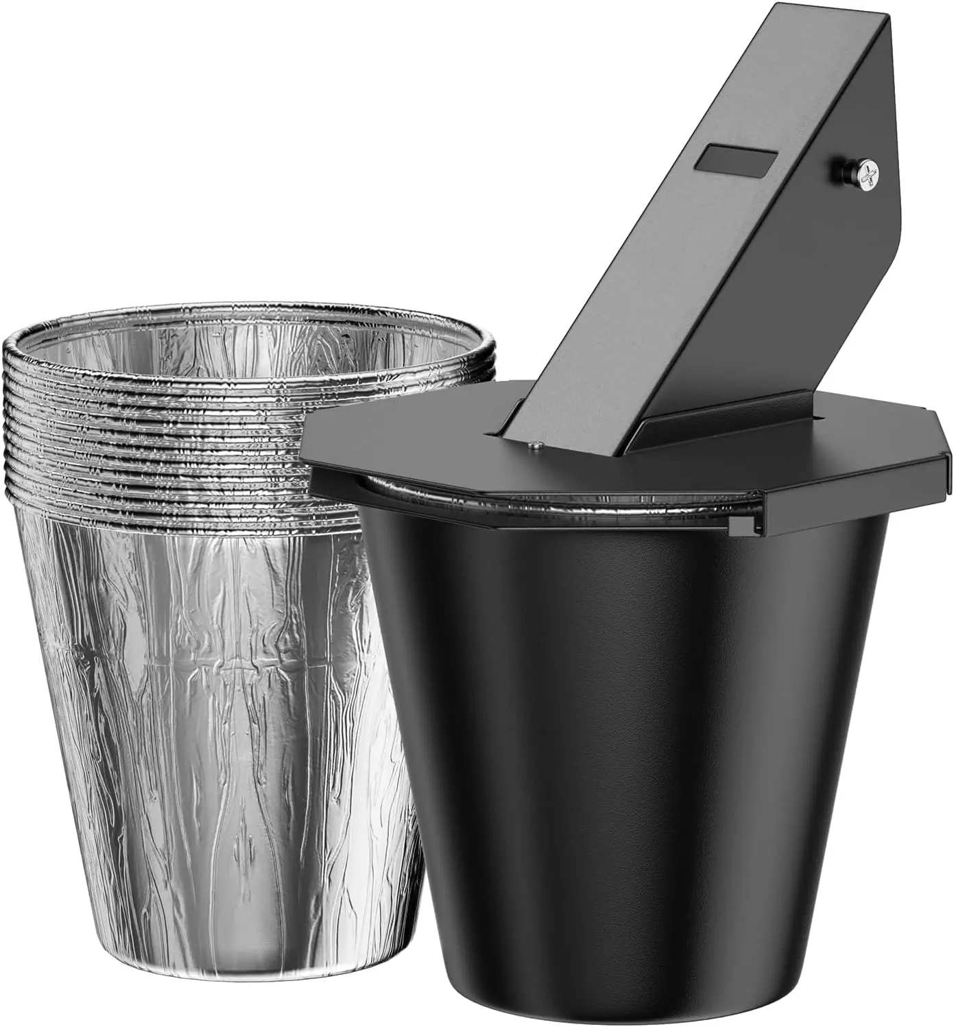 Grease Bucket with Lid & Silicone Liner, Upgraded Grill Accessories, Replacement Drip Bucket for Traeger Smokers & Grills Compatible with Traeger, Pit Boss, Z Grills, Recteq, and More Square Stee，FathersDayGift