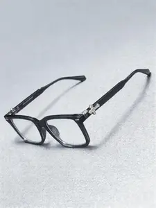 Unisex Geometric Frame Glasses, Eyeglasses Frames, Criss Cross Design, Casual Fashion Accessory, Decorative Lens, All Seasons Wear, PC Material, Stylish Glasses
