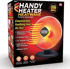 Ontel Handy Heater Heatwave Parabolic Space Heater with Ceramic Heating Technology