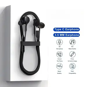 Type C Wired Earphone For S23 S21 S22 Ultra Plus 3.5 mm Earbuds Headphones A54 A34 A53 A53 Accessories