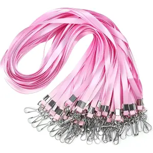 Pink Lanyards Bulk 50 packs Lanyards for ID Badges,Lanyards with Swivel Hook Clips for Name Tag Lanyard ID Holder