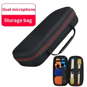 1 computer accessory storage bag, compact sponge microphone bag, storage hard drive, Electronic audio equipment, headphone accessories, household small tools, suitable for office, home, room, car travel and other storage methods