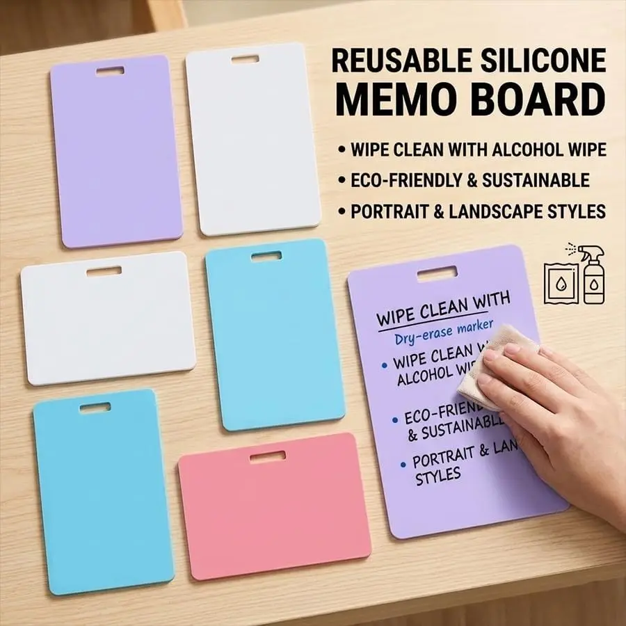 Colorful Modern Badge Tags, Multi-Size Write-On Wipe-Off Memo Labels for Office, Planner & Inventory Organization