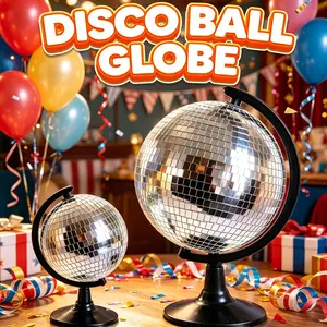 Disco Ball Globe Ornament, Creative Reflective Desktop Decor, Atmosphere Gift, Unique Tabletop Decoration, Perfect for Any Party Occasion