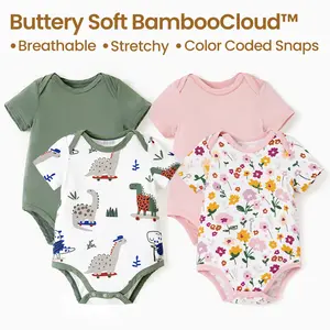 PatPat 【Two-piece Set​​】Baby Boy/Girl Bamboo Fabric Unisex Bodysuits One-pieces