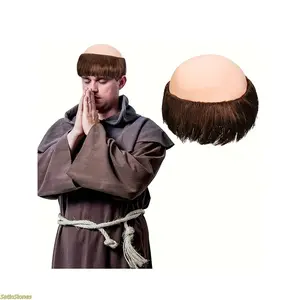2026 Halloween and Christmas horror cosplay bald wig, shaved head monk wig, adult monk cosplay costume wig, unisex wig