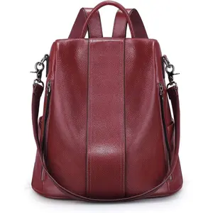 Leather Backpack Purses for Women Antitheft Rucksack  Bag Medium