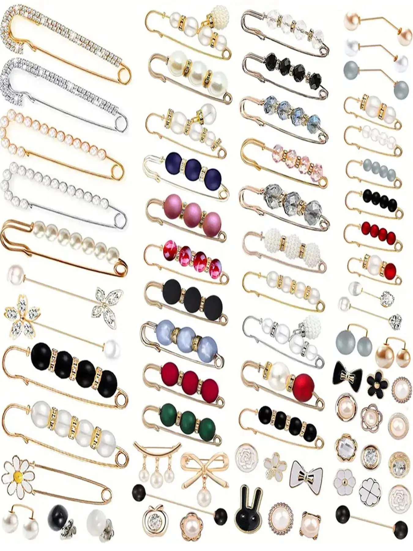 55/70/72 Piece Shirt Buttons Pearl Brooches, Elegant Bow Design, Plain Pattern, All Seasons, Decorative Accessories for Coats, Dresses, Sweaters, Hats, Pouches, Flower Pins