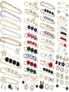 Mother's Day Gift Faux Pearl & Rhinestone Decorated Brooches, 70pcs Elegant Bow & Flower Design Brooch for Women & Girls, Fashion Brooch for Daily Clothing, Floral Brooch, Flower Brooch Pin, Fashion Accessory, Flower Accessories