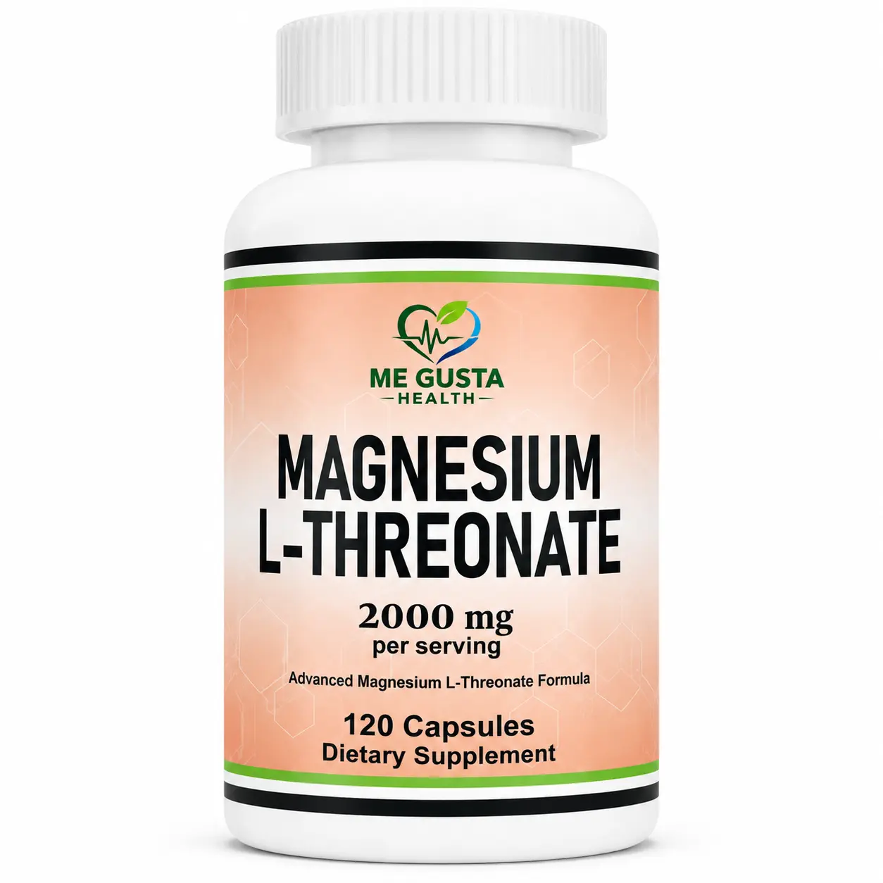 Magnesium L-Threonate Capsules 2000mg, 144mg Elemental Magnesium, High Absorption Magnesium Supplement for Cognitive Wellness, Brain Support & Nervous System, 120 Capsules sohochic