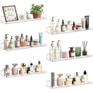 Lifewit Floating Shelves for Wall, Acrylic Shelf, Room Decor Bookcase/Vinyl Record/Photo/Picture in Bedroom, Living Room, Bathroom, Kitchen Storage Hanging Installation