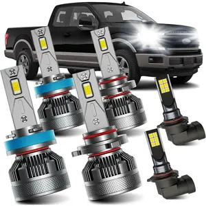 Suitable for 2015-2023 Ford F150 High and Low Beam Fog Light Bulb Set, 6000K White Plug and Play Super Bright Bulbs, Pack of 6