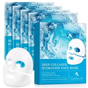 4x Collagen Face Mask, Hydrating Overnight Hydrogel Mask, Pore Minimizing, Elasticity Improvement, Firming, Moisturizing Bio Collagen Facial Mask snail mucin