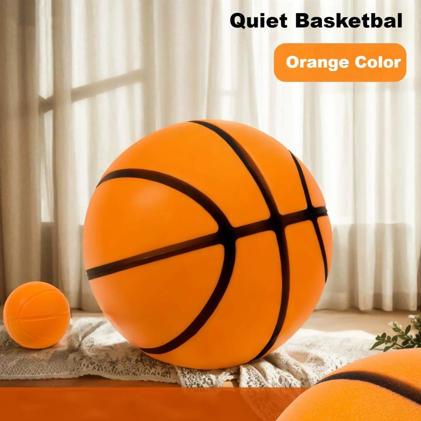 Quiet Low Noise Basketball 3 Size Ball 7.1 Inch Groove Upgrade, Soft Ball Design, Ideal for Kids Indoor Activities & Training, Quiet Sports Equipment, Multiple Colors Available