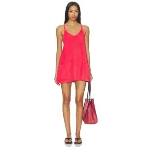 Free People x FP Movement Hot Shot Mini Towel Terry Dress in Grapefruit