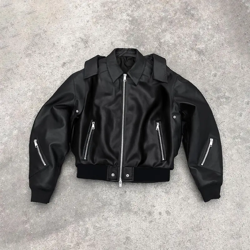 2000s leather jacket mens - TikTok Shop