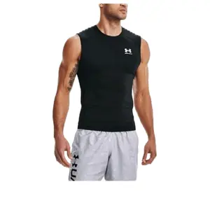 Under Armour Men's Armour HeatGear Compression Sleeveless T-Shirt , Black Medium