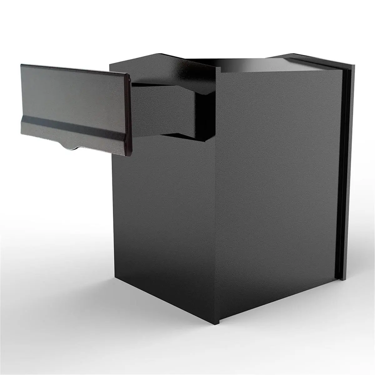QualArc LIB-BL-LM6-46 Liberty Rear Access Collection Box with Black Letter Plate & 4-6 in. Adjustable Chute