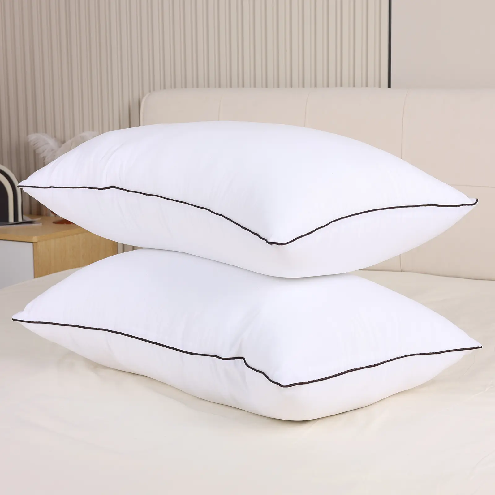 UFIST Hotel Quality 2 Pack Pillows – Soft Breathable Bed Pillow with High-Loft Resilient Core, All-Season Comfort, Perfect for Back/Side Sleepers, Home, Travel & Office