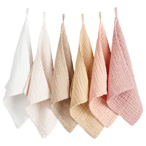 6 Pack  Muslin Washcloths for Unisex  Cotton Wash Cloth Set for    Comfy and Soft for    Girls and Boys