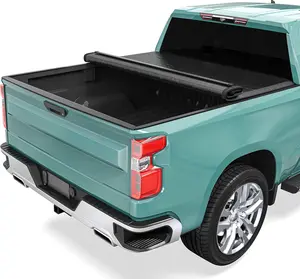6.6 ft Bed Soft Roll Up Truck Bed Tonneau Cover Fit for Chevy Silverado/GMC Sierra 1500 New Body 2007-2025, Fit for Chevy Silverado/GMC Sierra 2500 3500 HD 2007-2019, Without Multi-Flex Tailgate