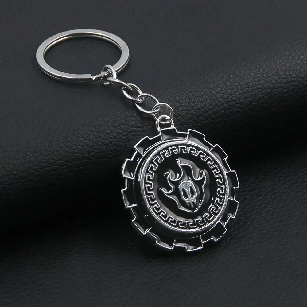Anime Bleach Keychain Kurosaki Ichigo Rotatable DIY Metal Pendant Keychain For Women Men Fans Jewelry Accessories Gifts