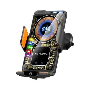 Max 66W Magnetic Car Phone Holder 15W Wireless Fast Charging Infrared Sensing with Light Touch Control for iPhone Android