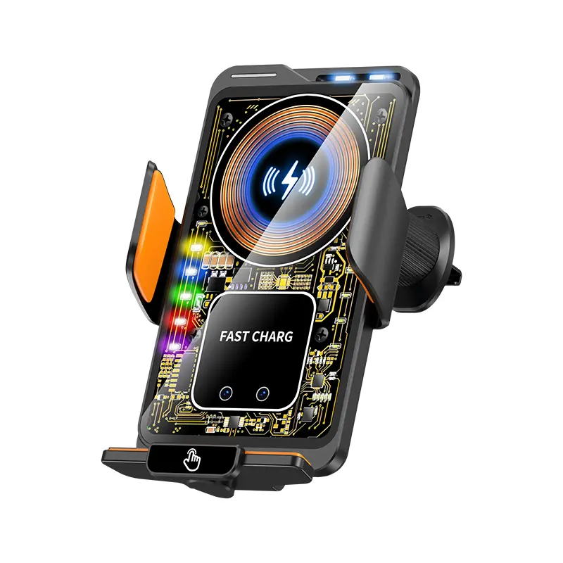 66W Magnetic Car Phone Holder - 15W Fast Charging, Infrared Sensing, Light Touch Control, Fast Charging Solution, USB Type-C, MagSafe Compatible, Magnetic Fit, Car Interior Accessory for iPhone/Android Users